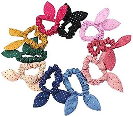 Amazon Co Jp うさぎ耳 ヘアゴム 可愛い ウサギ耳 ヘアゴム キュート シンプル シュシュヘアアクセサリー 誕生日 プレゼント 10本セット 色はランダム おもちゃ