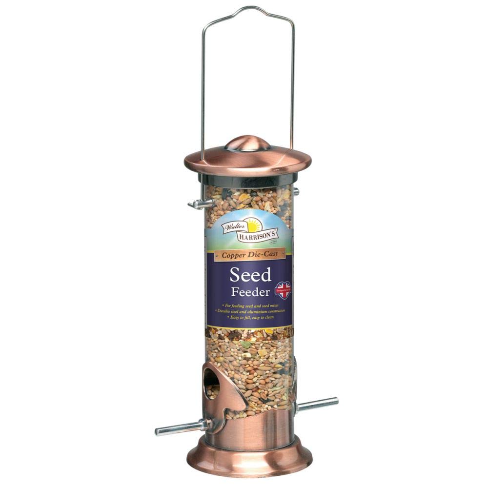 Walter Harrison's Copper Plated Die Cast Wild Bird Seed Hard-Wearing Hanging Feeder - Medium - 35 cm — image 1