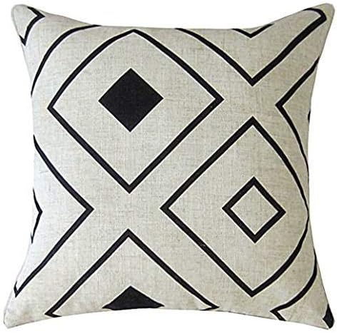 Pillow Case Home Throw Pillow Covers Floral Pattern Square 18X18 Inch Multicolor KLOsmOnd Black and white diamond-shaped geometry