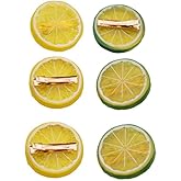 6Pcs Realistic Lemon Hairpin Hair Clip, Cute Hair Barrettes Fruit Hair Clips Kids Girls Toddler Christmas Hair Accessories Clips and Barrettes Hair Accessories Decoration