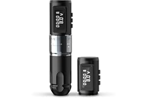 Ambition MARS-U Wireless Tattoo Machine with Adjustable Stroke - Rotary Cartridge Tattoo Machine Pen with Extra 1800mAh Power Coreless Motor Digital LED Display for Professional Tattoo Artist