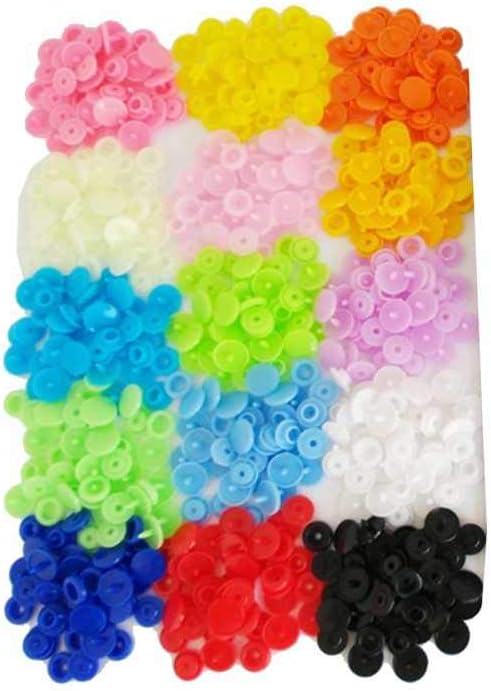 Flushzing 150/250 Sets/lot T5 12MM Round Plastic Snap Fasteners Resin Button Snaps Button Fasteners Baby Clothes Clips Quilt Cover Sheet Resin Button Sewing Button