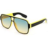 Karsaer Retro 70s Inspired Aviator Eyewear for Men and Women, Double Bridge Square Frame, Bold Pilot Design K7123