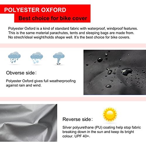 Kotivie Tandem Bicycle Cover Extra Long Bike Storage Cover 2 Seater