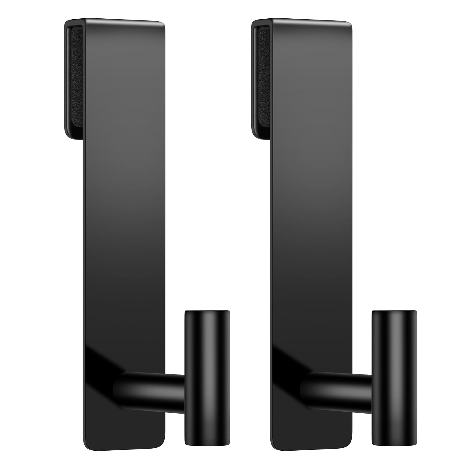 Photo 1 of VINHOLD Shower Door Hooks, Heavy Duty Rack Hooks for Robe, Stainless Steel Towel Hooks for Bathroom, Fits Frameless Glass Shower Doors up to 3/8" (10mm) Thick (Black, 2 Pack)
