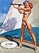 1940s Pin-Up Girl Ship Ahoy Boat Ocean Seashore Picture Poster Print Art Pin Up