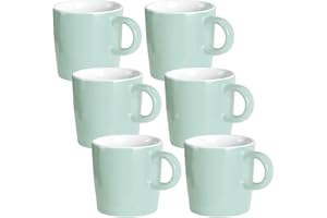 homEdge Mini Procelain Espresso Cup, 4 Ounces / 120 ml Tiny Coffee Mugs Ceramic Demitasse for Espresso, Tea- Set of 6, Turquo