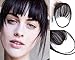 AISI QUEENS Clip in Bangs Hair Extensions Human Hair Air Bangs/Fringe Hairpiece Black Color with Temple Hand Made Tied Bangs for Women