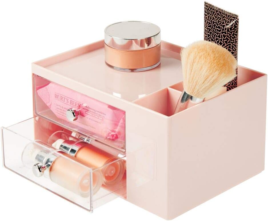 mDesign Makeup Storage Organiser — Storage Unit with 2 Cosmetics