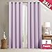Vangao Lilac Curtain 63 Inches Length for Living Room Bedroom Room Darkening Window Treatment Panel Triple Weave Moderate Blackout Drape Grommet Top 2 Panel