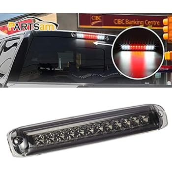 Partsam High Mount Stop Light 3rd Third Brake Light Replacement for Chevrolet Silverado/GMC Sierra 1999-2006 1500 2500 HD 3500 Center Mount Rear Top Cab Roof Cargo Lamp Chrome Housing Smoke Lens