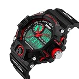 Bounabay Men's Analog Display Sports Military Wrist Watch Multifunctional 5ATM Waterproof Quartz with LED Backlight