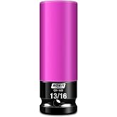 BOEN 1/2" Drive 13/16" Wheel Protector Impact Socket, Non-Marring Lug Nut Thin Wall Deep Socket Set, Chrome-Molybdenum Steel, 6 Point, Color-Coded Protective Socket