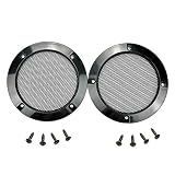 2 pcs Speaker Grills Cover Steel Mesh Protective Case with 8 pcs Screws for 116 mm Outer Speaker Mounting - 4.88"/124mm Outer Diameter Black Speaker Grills