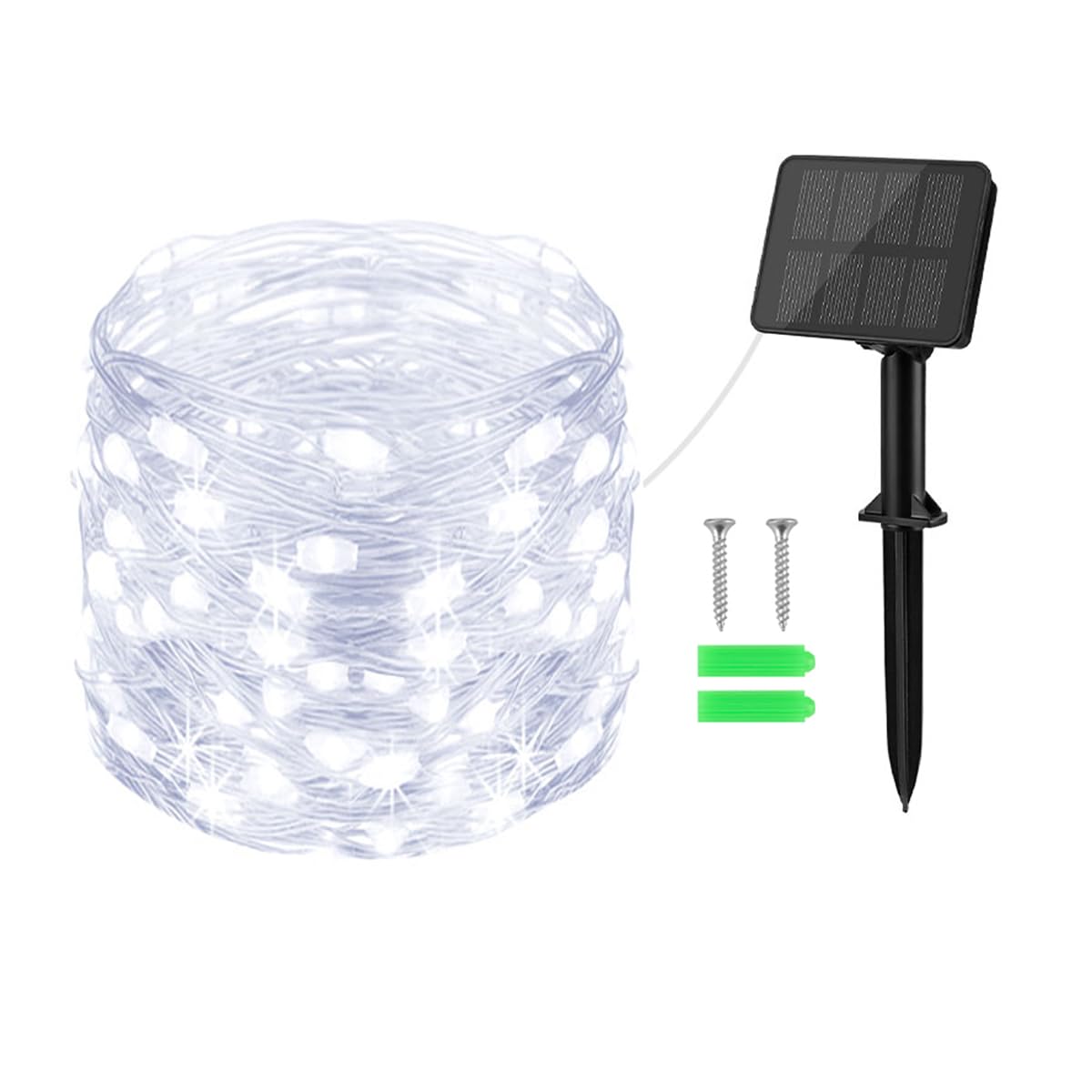 Gcstnn Solar Lights Outdoor Garden, 10M 100 LED Solar Garden Fairy Lights Copper Wire 8 Modes Waterproof String Lights for Yard,Christmas Tree,Bedroom,Gate Indoor/Outside Decorations(Cool White)