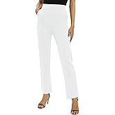 EXCHIC Women's Yoga Dress Pants Stretchy Casual Slacks Straight Leg Work Pants with Pockets