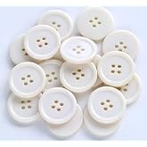 GANSSIA 1 Inch (25mm) Round 4 Holes Buttons for Sewing Flatback Beige Color Button DIY Crafts Pack of 50 PCS
