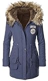 4How Womens Faux Fur Lined Parka Coats Outdoor Winter Hooded Long Jacket Black Army Green US 6-14