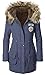 4How Womens Faux Fur Lined Parka Coats Outdoor Winter Hooded Long Jacket Black Army Green US 6-14