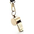 HUTOU L4820 Whistle, Brass Coach Sports Whistle with Lanyard, Loud Crisp Sound Whistle Ideal for Coaches, Referees, and Officials