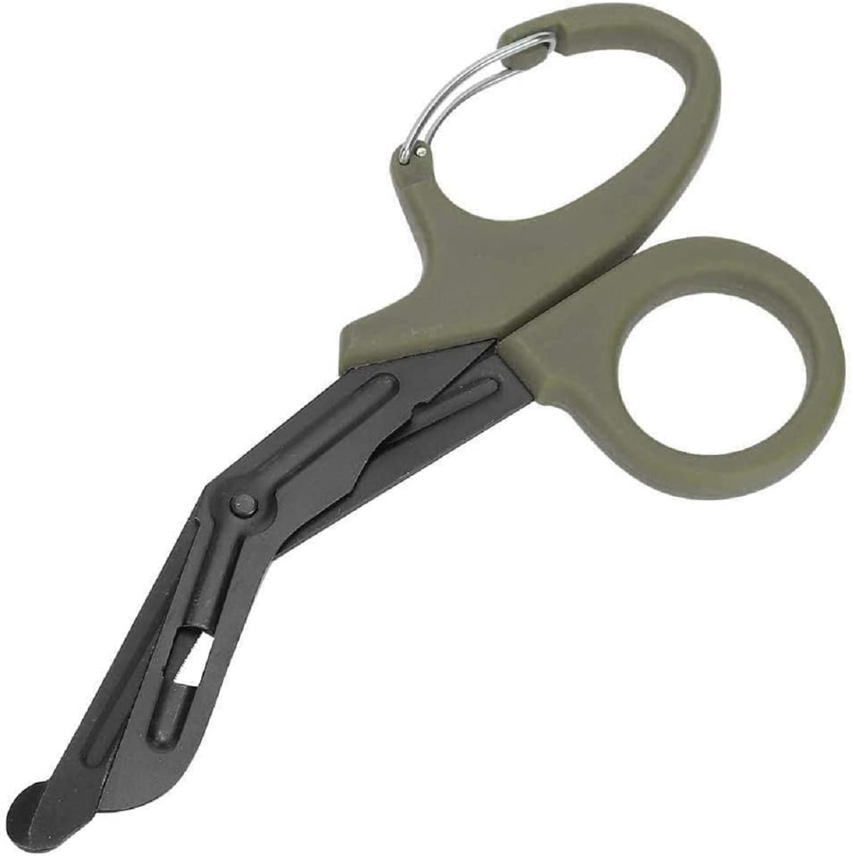 Titanium Bandage Shears Scissors 19cm, EMT and Trauma Shears, Bent Stealth Black Coated for Nurses, Students, Emergency Room (Army Green)