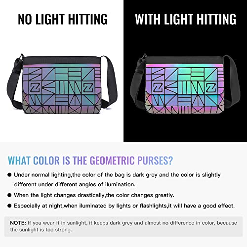 Holographic Crossbody Bag Ladies Shoulder Bag Geometric Luminous Bag
