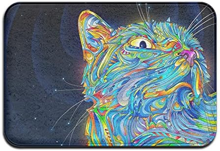 1 Piece Smart Dry Memory Foam Bath Kitchen Mat For Bathroom - Starry Sky Galaxy Rainbow Cat Shower Spa Rug 16x24 Door Mats Home Decor With Non Slip Backing - 3 Sizes