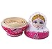 Leegoal 10pcs Pink Wooden Russian Nesting Dolls Gift Matreshka Handmade