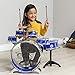 Best Choice Products 11-Piece Kids Beginner Drum Kit, Musical Instrument Toy Drum Set for Music Practice w/Bass, Toms, Snare, Cymbal, Stool, Stand Drumsticks - Blue