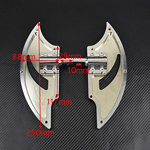 YHMTIVTU Passenger Footboards Motorcycle Rear Floorboards Hollow Blade Male Mount Foot Pegs for Harley Touring Street Glide Road Glide Softail Road King Sportster Chrome