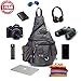 DDDH Large Sling Bags Crossbody Backpack 14.1-Inch Chest Daypack Travel Bag Book Bag for Men&Women(Grey)