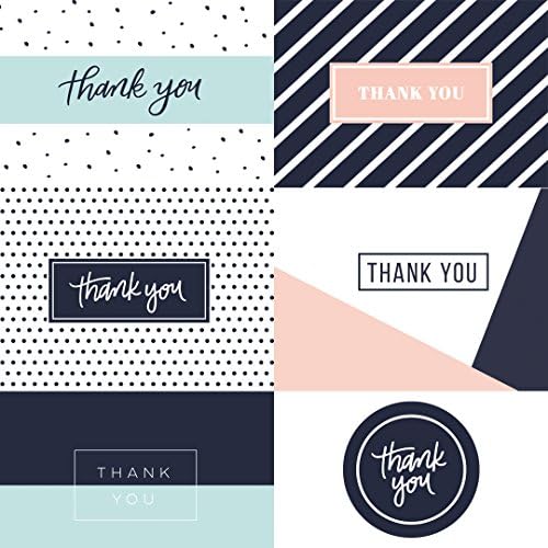 35 Thank You Cards - 5 Unique Designs - Thank You Notes with Envelopes and Sealing Stickers, - Greeting Cards Assortment Great for Baby Showers, Birthdays, Weddings, Business by Krafster