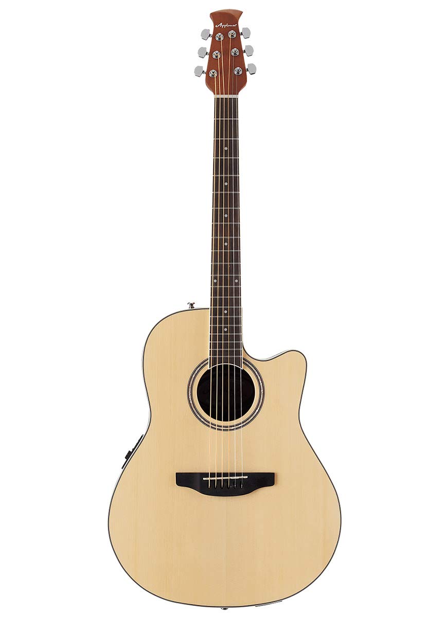 Ovation Applause AB24II-4 Mid Cutaway Electric Acoustic Guitar Natural