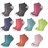 Kensie (10 Pairs) No Show Socks Women Lightweight Cute Ladies Ankle Socks Assorted Colors 9-11 Shoe 4-10