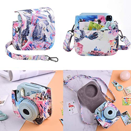 Katia Instant Camera Accessories Bundle Compatible for Fujifilm Instax Mini 9 / Mini 8+ / Mini 8 Instant Film Camera. Includes Camera Case, Album, Frame, Stickers, Strap,etc - Street