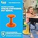 KORE Design Wobble Stool Chair, Girls + Boys Kid Desk Stools, Ergonomic Small Office Chairs, Flexible Seating for Active Child, ADD/ADHD, Classroom, School, Home, Kids (14in), Age 6-7 yrs, Orange