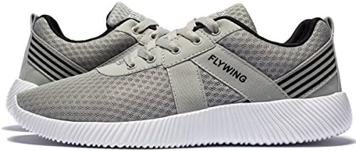 VANSKELIN Men's Trail Running Shoes Lightweight Athletic Shoes Lace-up Casual Sneakers Wide Width (12 D(M) US/46 M EU, Grey)