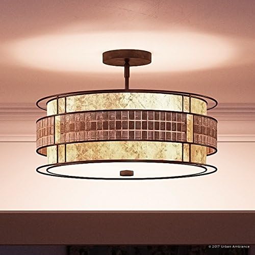 Luxury Art Deco Semi Flush Ceiling Light Medium Size 12 H X 16 W
