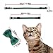 Cat Collar Breakaway with Bell and Bow Tie, Plaid Design Adjustable Safety Kitty Kitten Collars(6.8-10.8in) (Green Plaid)