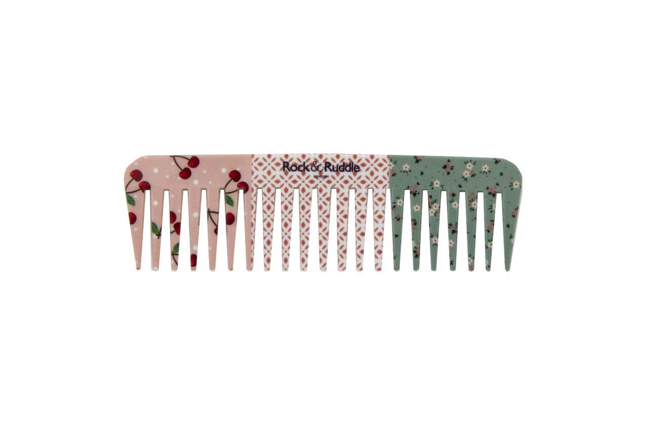 Rock & Ruddle Wide Tooth Comb. Perfect for Detangling Wet Hair and Applying Hair Color. Cherries Design — image 1