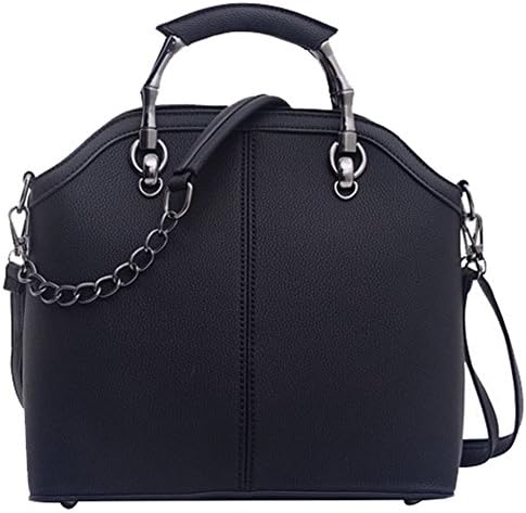 LadyHere Wise And Elegant Portable Oblique Cross Zipper PU Bag(Black)