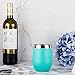 DOKIO 12 oz Cyan Wine Sippy Cup For Adults Insulated Wine Glasses Tumbler Stemless Stainless Steel Double Wall Vacuum Insulated Wine Mug With Lid Hot Drink Coffee Champagne Cocktail Mug Outdoors