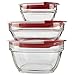 Rubbermaid Easy Find Lids Glass Food Storage and Meal Prep Containers, Set of 3 (6 Pieces Total)