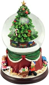35 small christmas figurines for snow globes ideas Amazon.com: Musicbox Kingdom 53076 Snow Globe Christmas Tree with Train