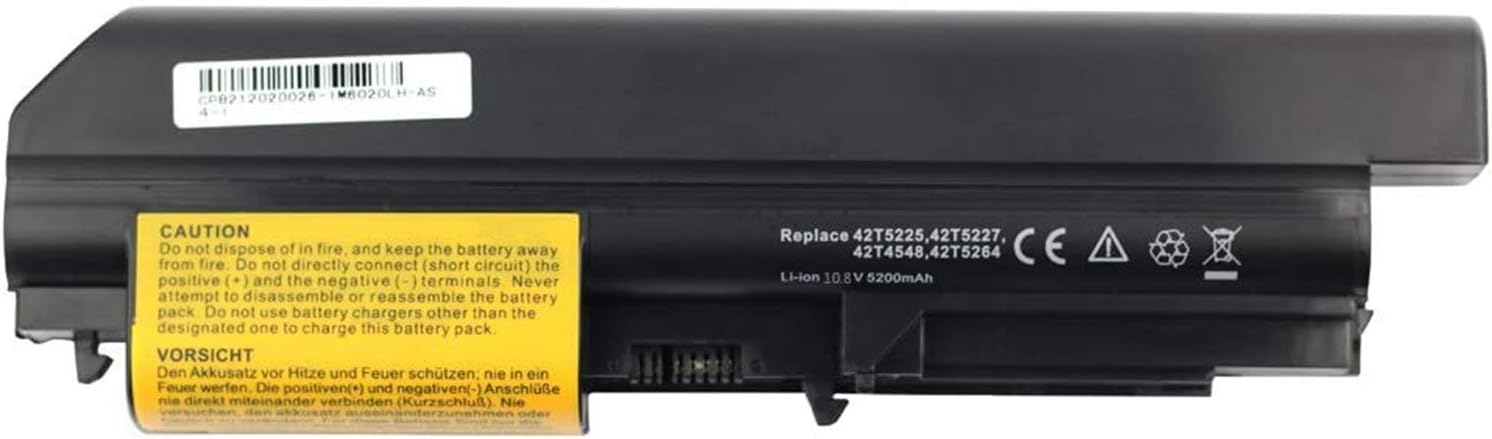 42T5225 42T4644 42T4645 42T4677 42T4678 42T4743 42T4745 42T4771 42T5262 42T5264 Laptop Battery Replacement for Lenovo IBM ThinkPad T61 T400 R61 R61i R400 R61e 14-Inch Widescreen(10.8V 5200mah) - Image 3