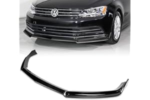 GENERIC Q1-TECH, Front Bumper Lip fit for Compatible with 2015-2018 Volkswagen Jetta MK6.5, Front Bumper Lip Spoiler Air Chin Body Kit Splitter, ABS, 2016 2017 (Glossy Black)