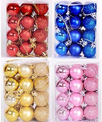 SMYLLS 48ct Christmas Ball Ornaments Shatterproof Christmas Decorations Tree Balls Small for Holiday Wedding Christmas Party Decoration Tree Ornaments (4 Colors)