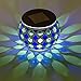 Dawhud Direct Solar Powered Mosaic Glass LED Outdoor Decor Decorative Table Light (Blue and Green)