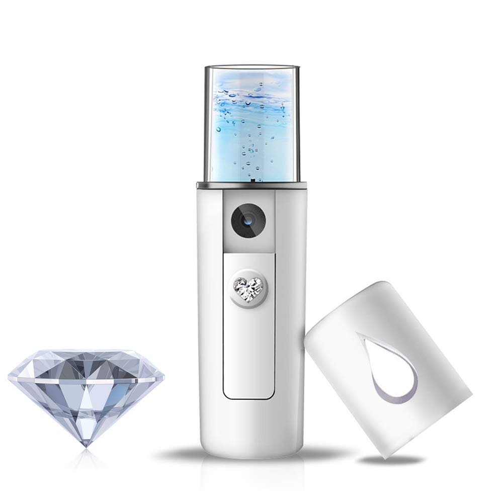 YDI Nano Facial Spray, Steamer Mist Spray Eyelash Extensions Cleaning Pores Water SPA Moisturizing Hydrating Face Sprayer, USB Rechargeable Mini Beauty Device - White