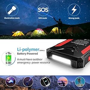 DG-Direct Powerbank Solare 30000mAh, Caricabatterie Solare Portatile Caricatore Solare Impermeabile Batteria Qi Wireless… - immagine 3